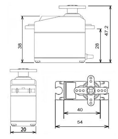 MG995 Servo Motor Mechanical Dimensions